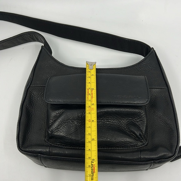 Vintage Y2K Fossil Black Leather Shoulder Handbag - Picture 14 of 16